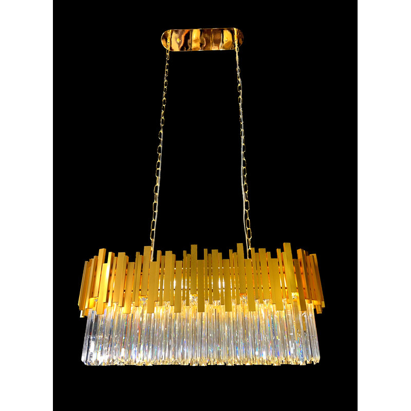 Katrine 8 - Light Crystal Dimmable Kitchen Island Square / Rectangle Chandelier
