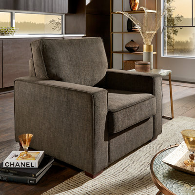 Beaulah Modern Fabric Upholstered Square Arm Living Room Chair