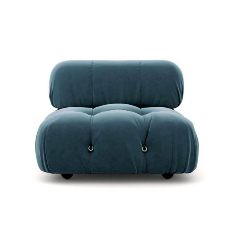Mccleod Velvet Slipper Chair, Blue Velvet