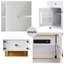 Grand îlot de cuisine de 48 pouces avec plaque pliante, prise de courant et tablettes de rangement intérieures (tabourets non inclus)-302291268