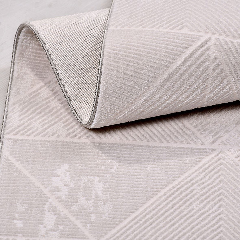 Tapis crème moderne antidérapant lavable à la machine, Tapis de couloir 2 pi 8 po x 6 pi 7 po
