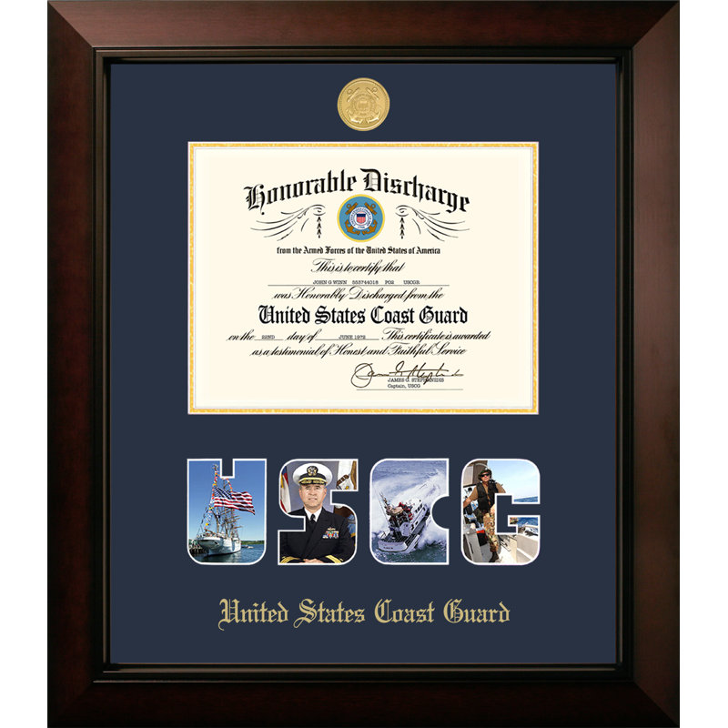 Coast Guard Discharge Legacy Picture Frame, Gold