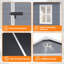 Remise de rangement extérieure en résine l 8 pi. X P 10 pi. Construction à double porte avec plancher robuste à haute résistance, gris clair