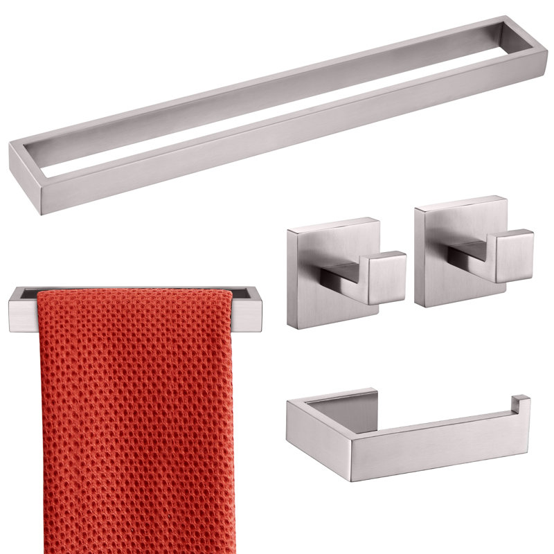 Ensemble de quincaillerie de salle de bain 5 pièces, Nickel brossé