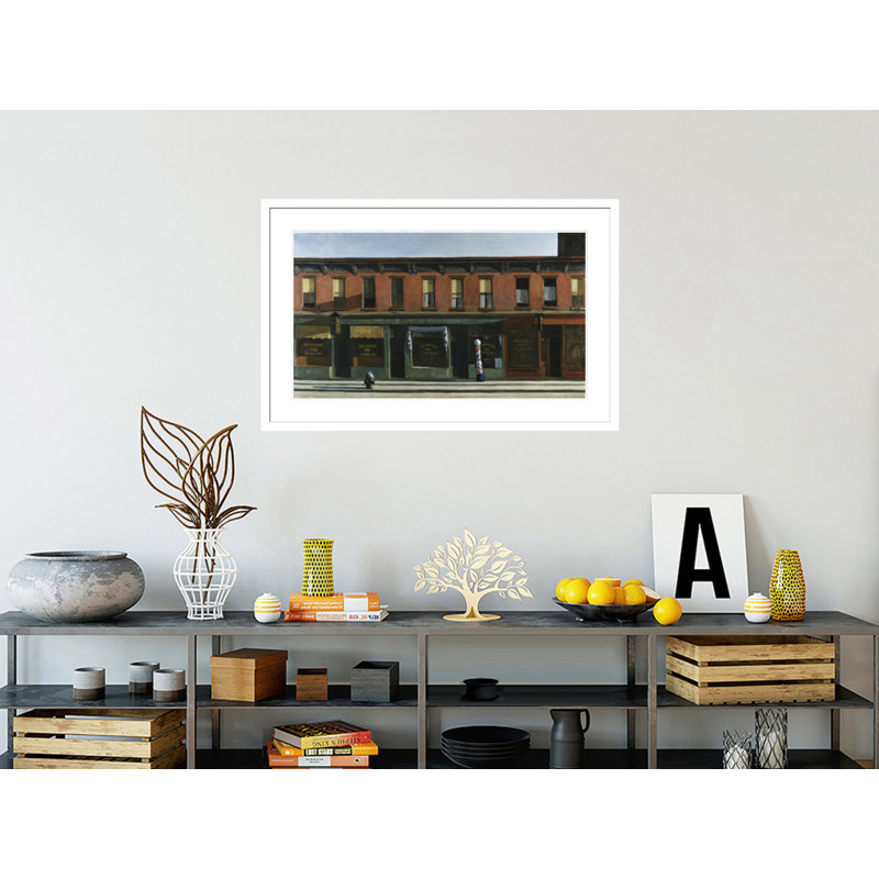 «Early dimanche matin» par Edward Hopper, impression giclée sur cadre, H 26,82 po x l 41,5 po