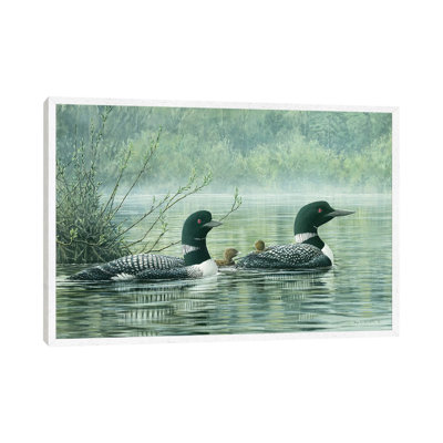 Northern Reflections - Loons by Don Li-Leger - Floater Frame Print on Canvas