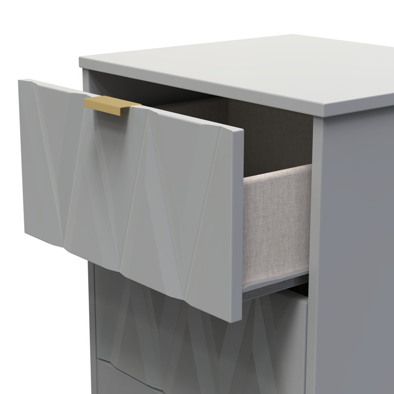 Las Vegas 45cm W Manufactured Wood Bedside Table, Dusk Grey