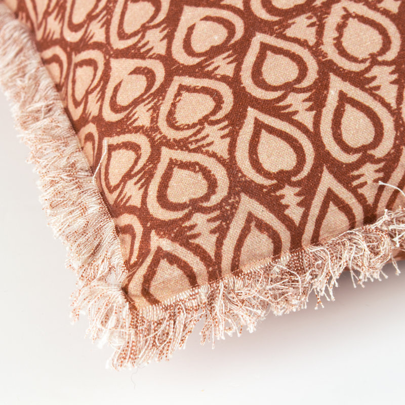 Georgi Geometric Square Cushion, Pecan