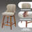 Swivel Bar Stools Set of 6 Mid Century Modern Faux Leather Upholstered Counter Height Barstools,Kitchen Island Wooden Bar Chairs,25-Inch Armless Counter Stools with Wood Back and Legs-105607461