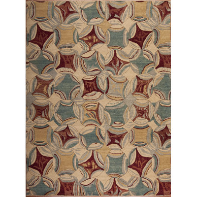 Whimsical One-of-a-Kind Rectangle 9' X 12' Hand Knotted Area Rug