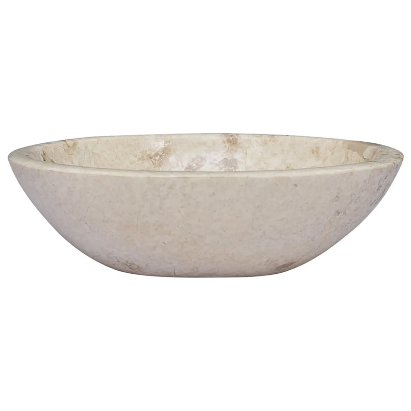 Borough Wharf Trask 530mm L x 400mm W Marble Oval Sink, Cream