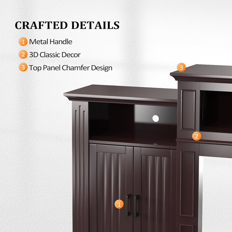 Fireplace TV Stand Brown