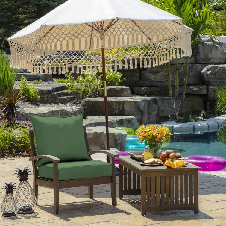 Outdoor Lounge Chair Cushion Sand & Stable Fabric: Ruby, Size: 24 W x 24 D