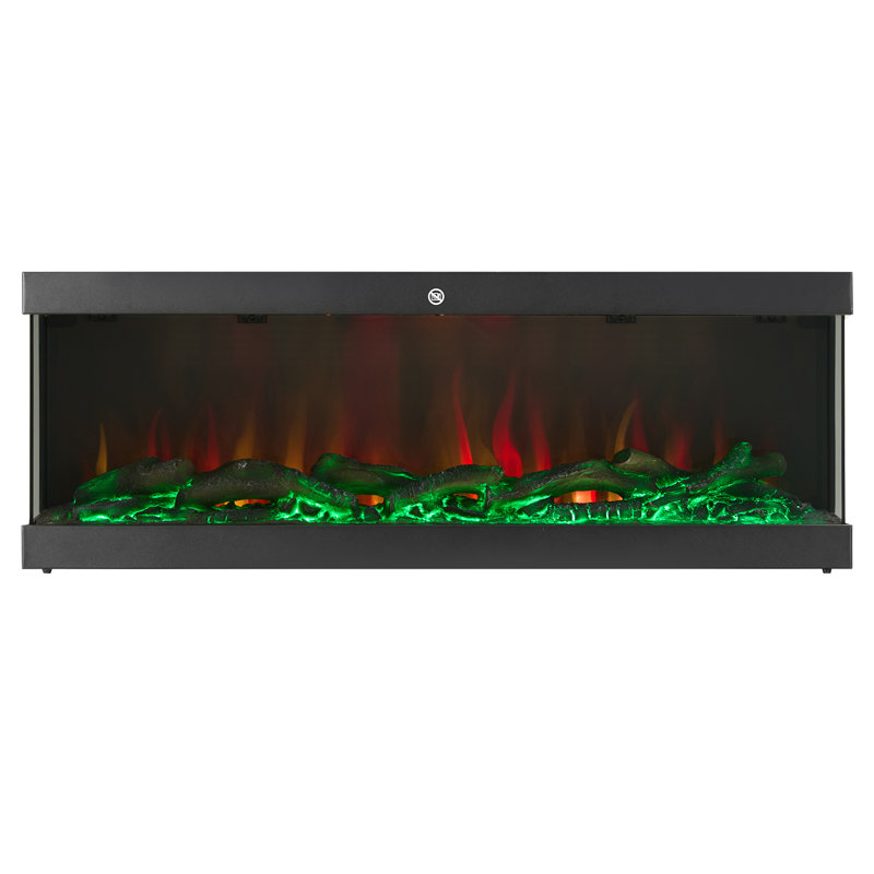 Latitude Run Black Electric Fireplace with 5120 BTU, 38cm H x 142cm W x 24.8cm D