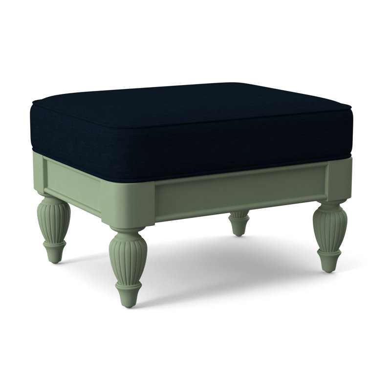 Grand View Ottoman, Black Buffalo Check; 0120-81, Celery Finish