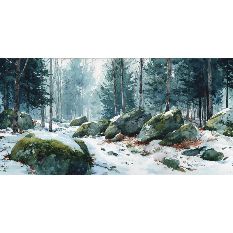 Art mural sur toile Mossy Stones, H 27,5 po x l 55 po