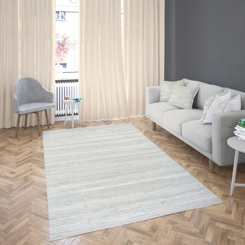 Tapis intérieur / extérieur beige en coton touffeté à la main Steinmetz, 5 pi x 7 pi 6 po