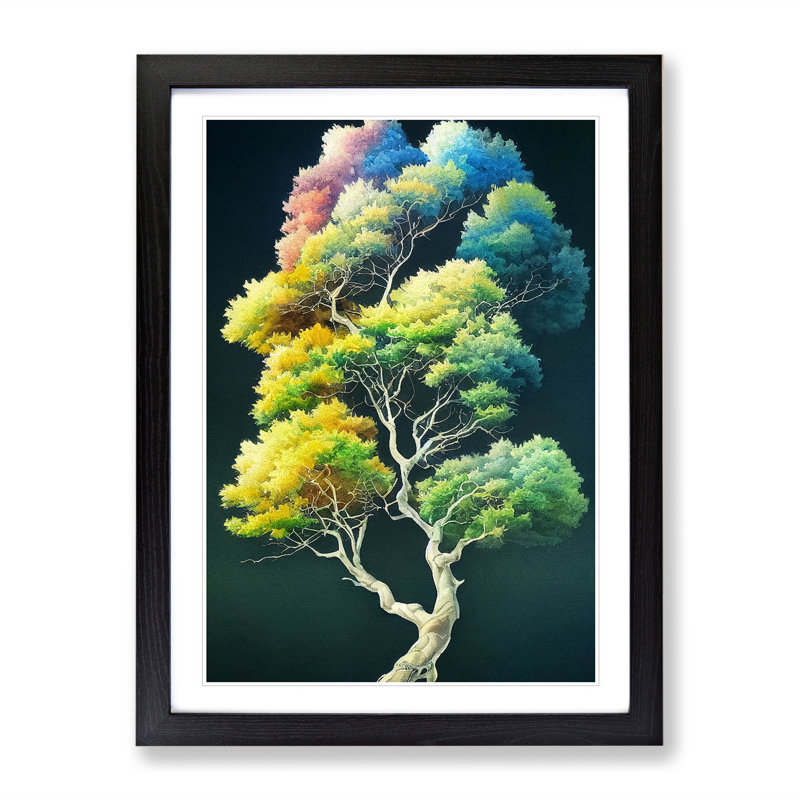 Awesome Tree No.3 - Single Picture Frame Painting, Black Framed, 64cm H x 46cm W x 2cm D