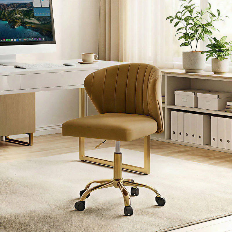 Adelynn Ergonomic Task Chair with Tufted Back, Gloden