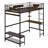 Easy Assembly Loft Bed With Storage And Buckle Fastened Frame Slats