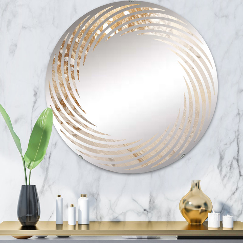 Sediments Abstract Story - Miroir mural en spirale MIR108230 C, 31,4 po x 31,4 po