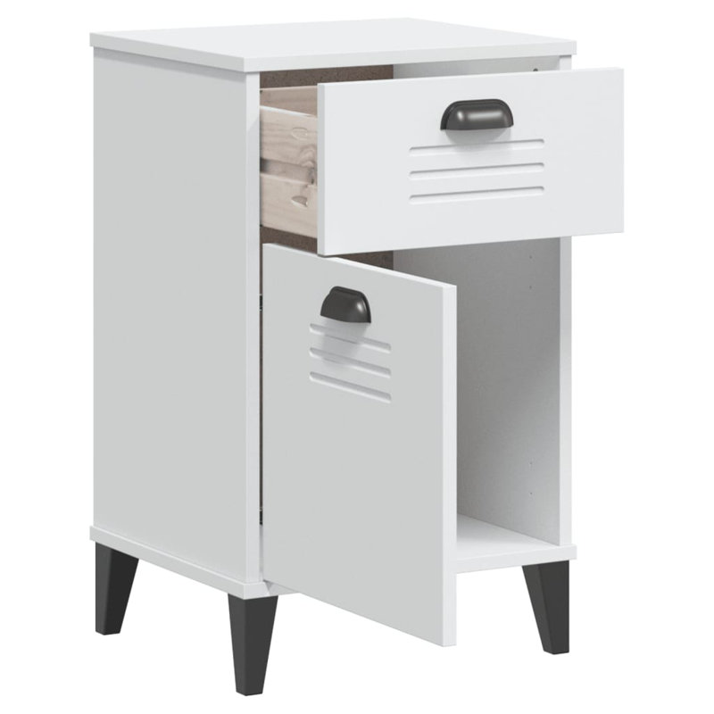 Aayaan 40cm W Plastic Bedside Table, White
