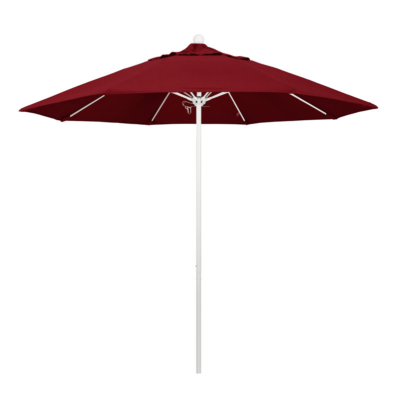Parasol de marché 9 pi Maria, Blanc, Tissage uni Sunbrella® Spectrum rubis