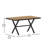 Commercial Grade X-Frame Outdoor Dining Table with Faux Teak Poly Slats and Metal Frame-756476414