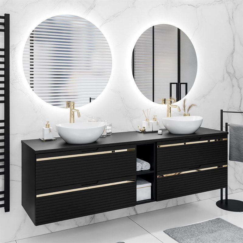 140mm Double Bathroom Vanity with Ceramic Basin