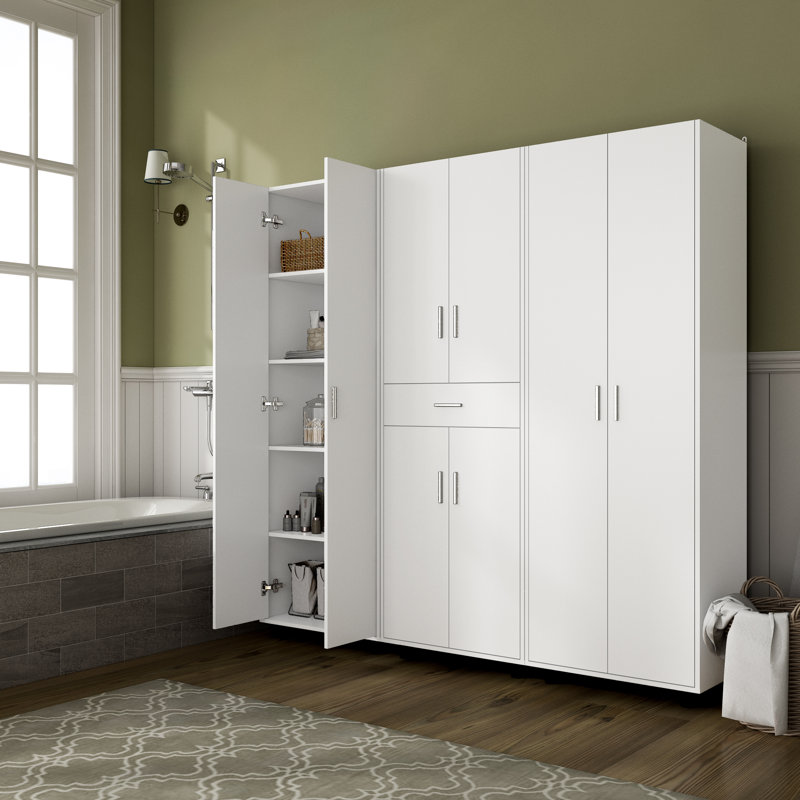3 Pieces Garage Storage Cabinet System Set, White