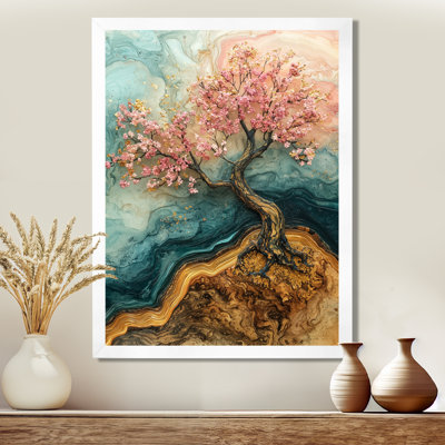 Fleur de cerisier doré jardin de la beauté éphémère I - art mural sur toile florale