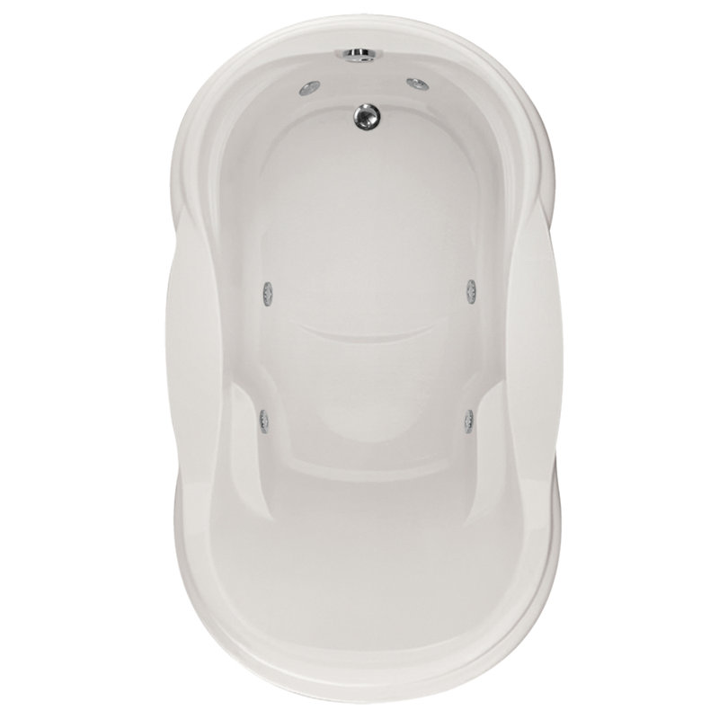 Baignoire tourbillon en acrylique 72,5 "x 42" Designer, Blanc, Nickel poli