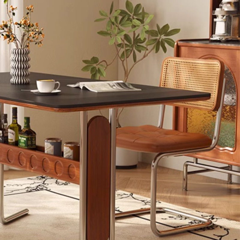 Table de salle à manger rectangulaire Sicilee, Noir, H 29,5 po x L 70,8 po x l 31,4 po