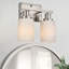 Applique murale 2 lumières en nickel brossé avec abat-jour en verre blanc laiteux, lampe murale Classic Home-128985063
