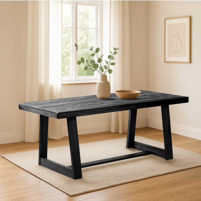 Table de salle à manger Linzy, Brosse noire, L 36 po x L 72 po