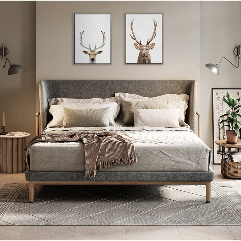 «Deer Color» par Simon Te, reproduction d'art sur toile encadrée, H 24 po x l 18 po x P 1,62 po, Gris