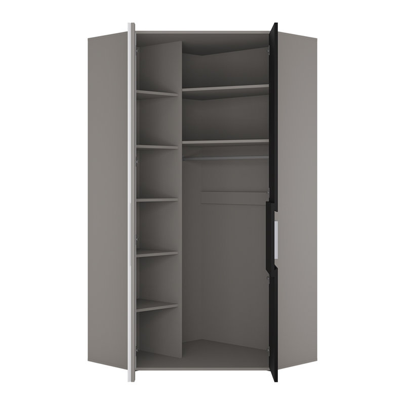 Madaket 2 Door Wardrobe, White/Black/Chili red
