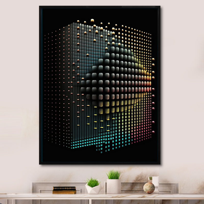 Luminogramme multidimensionnel III - reproduction sur toile, H 32 po x l 24 po x P 1 po, Toile avec cadre flottant noir