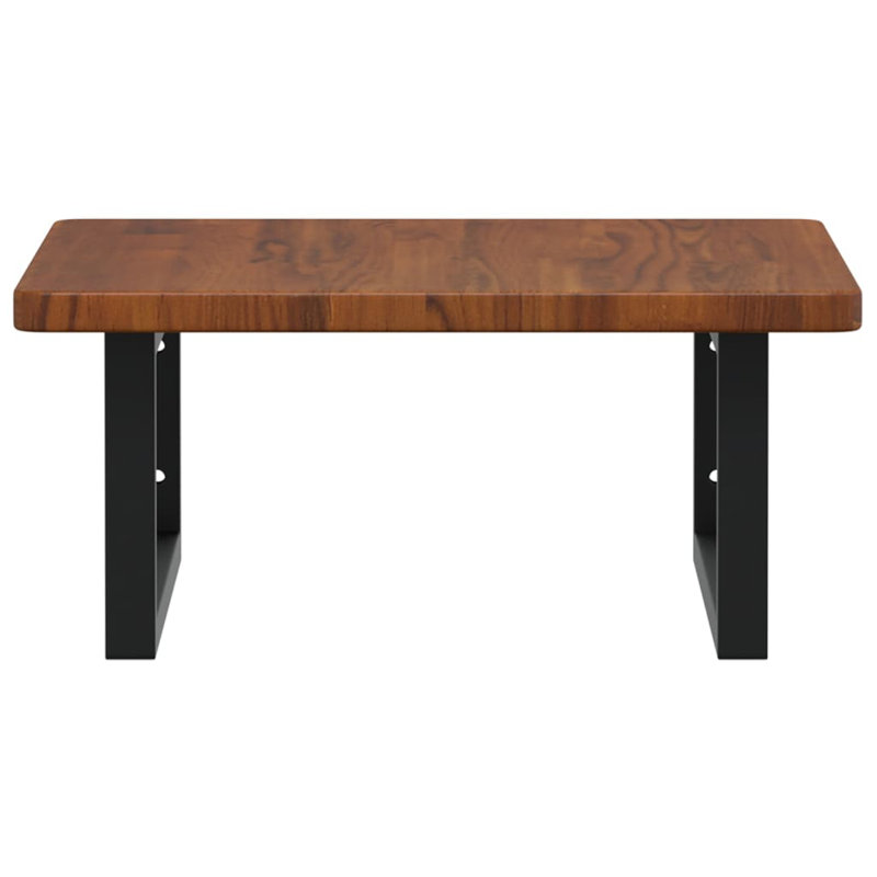 Ashu 50cm Solid Wood Bathroom Vanity Top, Dark Oak/Black