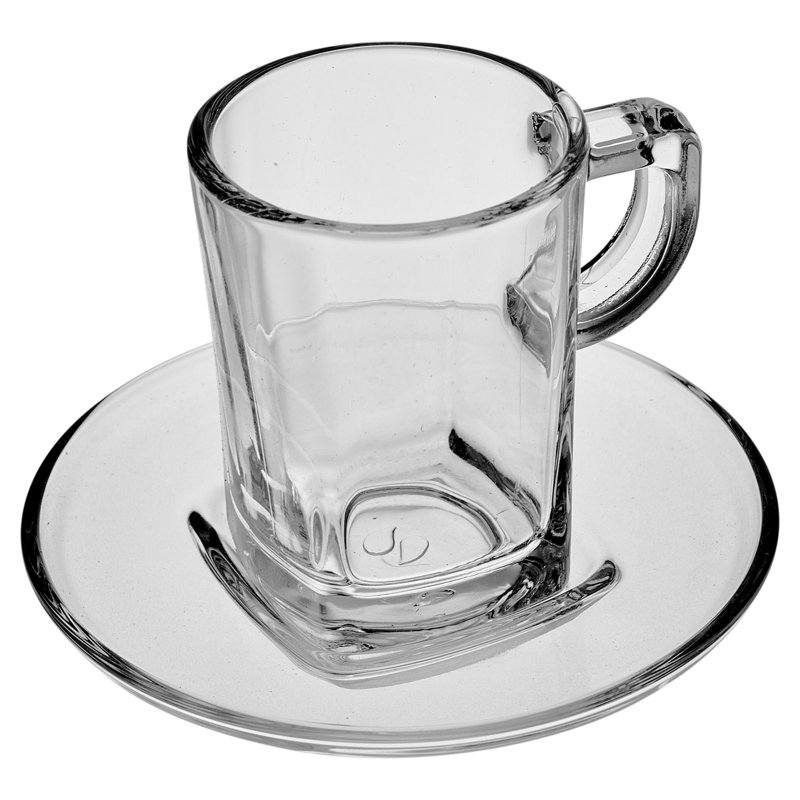 Glass Espresso Cup and Saucer