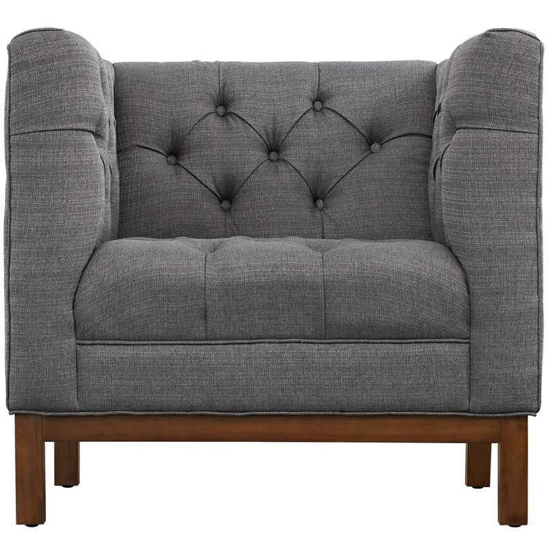 Fauteuil Modway Panache, Velours gris performance
