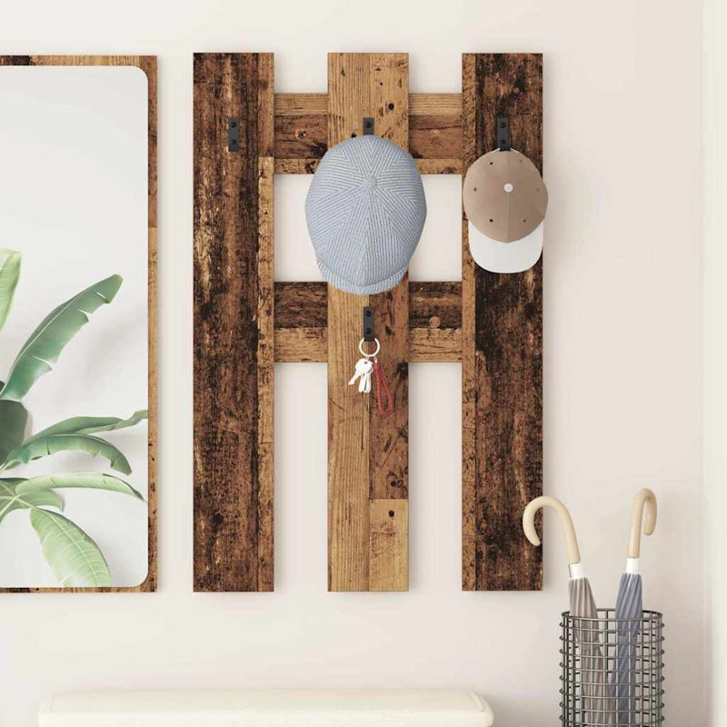Wall-Mounted Coat Rack 65 X 3 X 100 Cm Engineered Wood, Old Wood
