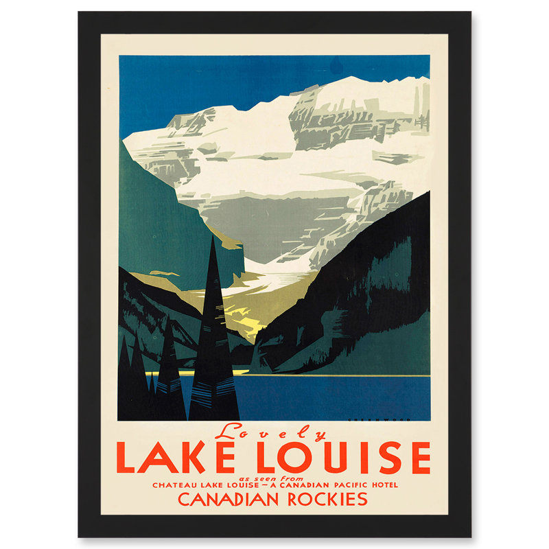 Vintage Travel Advert Tourism Lovely Lake Louise Canada Rockies - Single Picture Frame Print