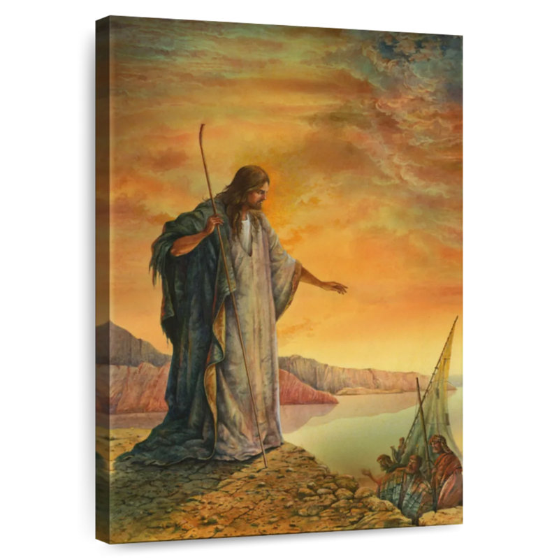 Jésus à la mer de Galilée, H 48 po x l 32 po
