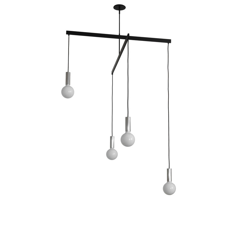 Lustre 4 lumières de 42 po de largeur pronograde, L 60 po