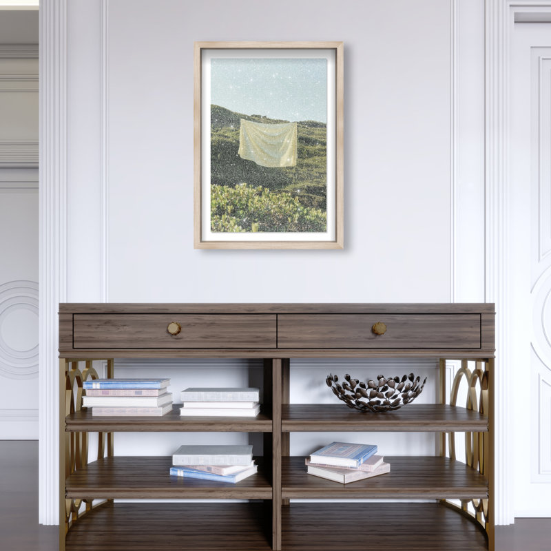Floating Cotton II Print by Oliver Gal, 55.5"H x 37.5"W, Natural Oak Shadowbox