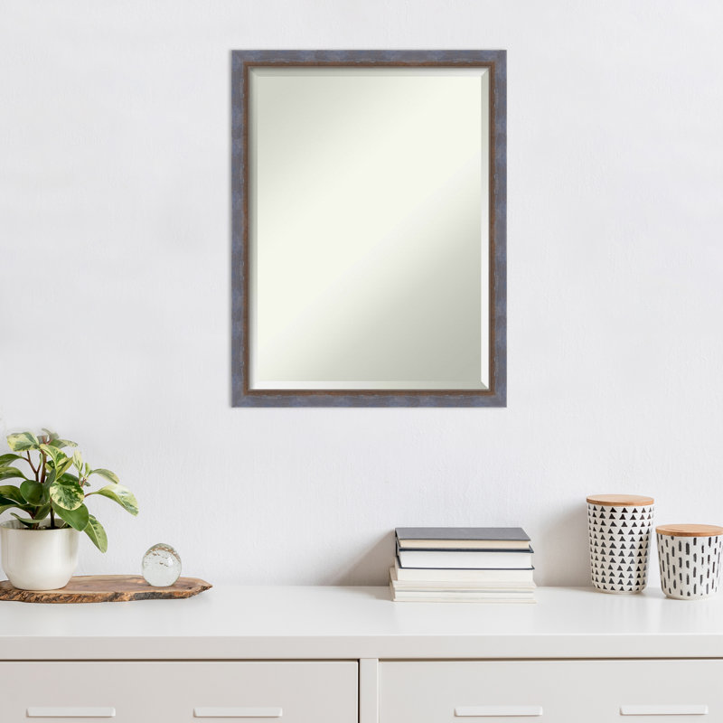 Miroir mural Venuti, 26,25 po x 20,25 po, Bleu