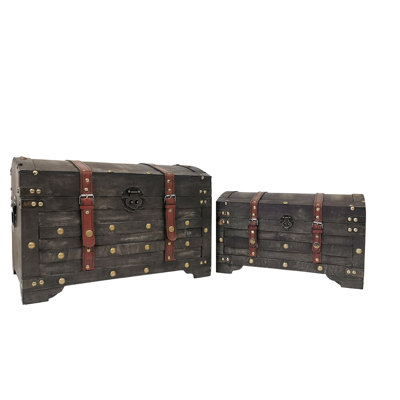 Burnstad 2 Piece Manufactured Wood Vintage Trunk