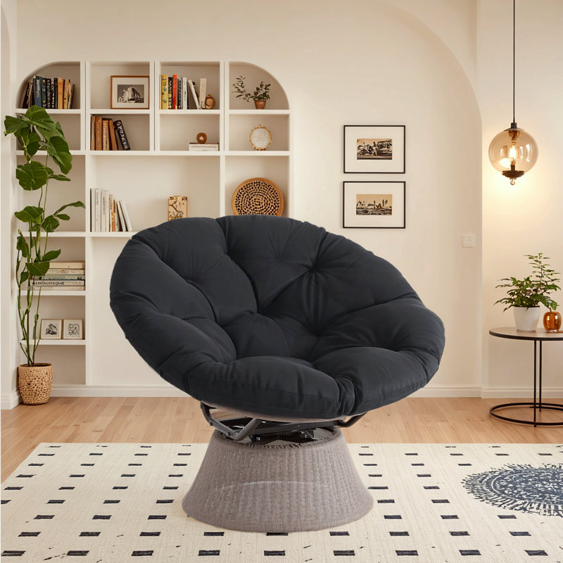 Fauteuil d'appoint 43 po Papasan, Noir