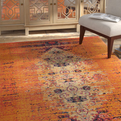 Hertzler Oriental Orange / Multi Area Rug
